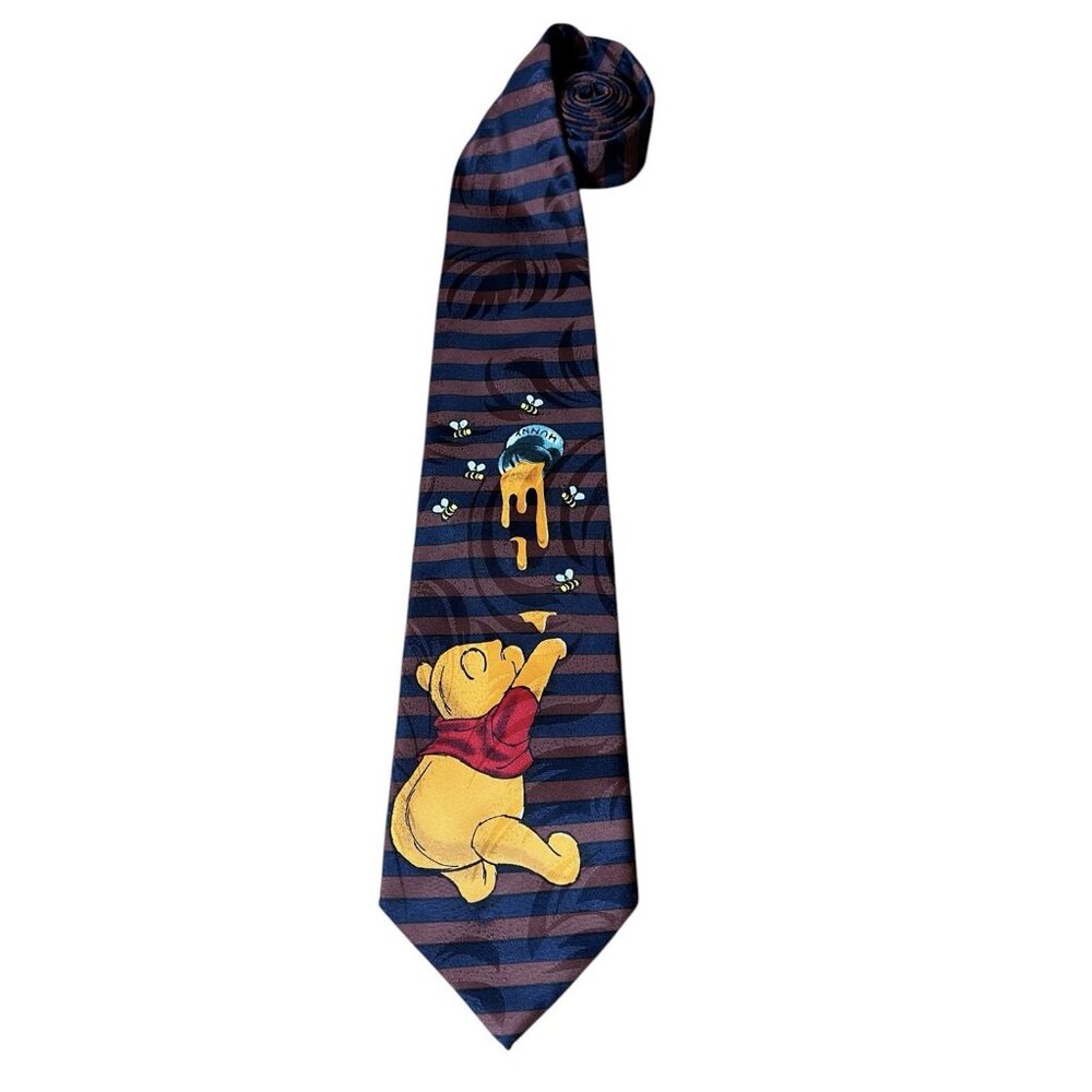 Disney Winnie The Pooh Mens Polyester Neck Tie - Pooh Honey Bees
